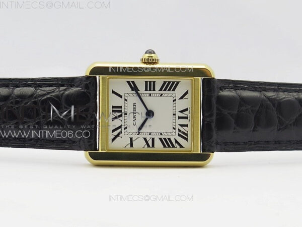 Tank Solo Ladies 25mm YG K11F 1:1 Best Edition White Dial on Black Leather Strap Ronda Quartz – Bild 3