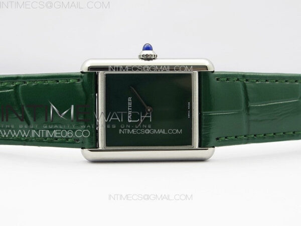 Tank Louis Ladies 25mm SS 8848F 1:1 Best Edition Green Dial on Green Leather Strap Ronda Quartz – Bild 3