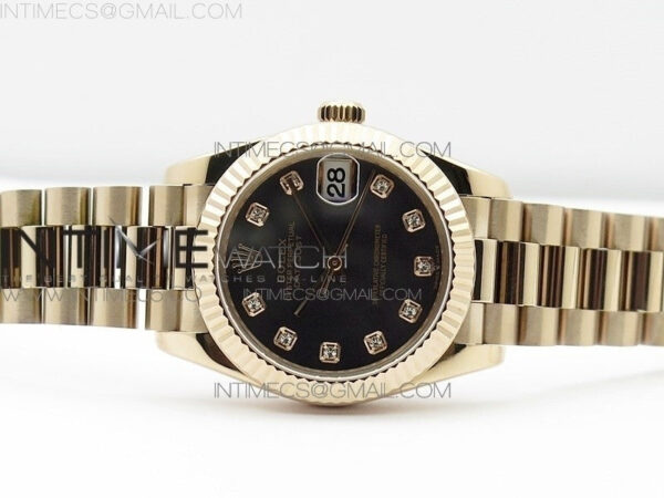 Datejust 31mm 278275 RG BP Best Edition MOP Black Crystal Markers Dial on RG President Bracelet – Bild 3