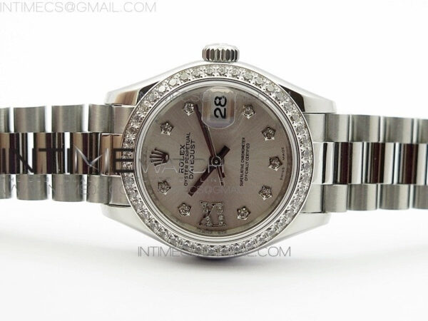 DateJust 28mm SS Diamond Bezel BP Best Edition Silver Dial on SS Bracelet ETA2671 – Bild 4