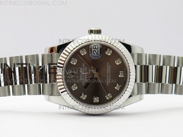 Datejust 31mm 278275 SS BP Best Edition Gray Crystals Markers Dial on SS President Bracelet – Bild 3