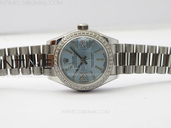 Datejust 28mm 279179 SS/Crystals APSF Best Edition Ice Blue Dial Sticks Crystals Markers on SS President Bracelet NH05 – Bild 3