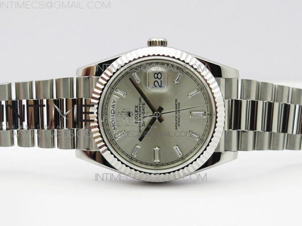 Day-Date 40mm 228239 BP New Dial Version 904 SS Silver T Crystal Markers Dial on SS President Bracelet A2836 – Bild 2