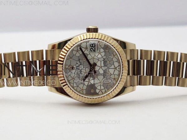 DateJust 31mm 278274 RG GMF Best Edition Silver Flowers Crystals Dial on RG President Bracelet A2824 – Bild 3