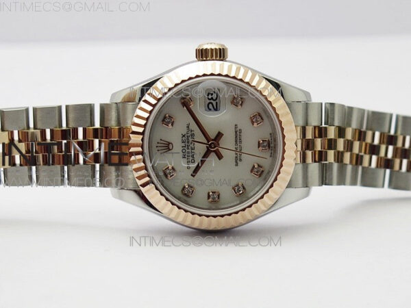Datejust 28mm 279173 SS/RG BP Best Edition White MOP Crystal Markers Dial on SS/RG Jubilee Bracelet ETA2671 – Bild 3