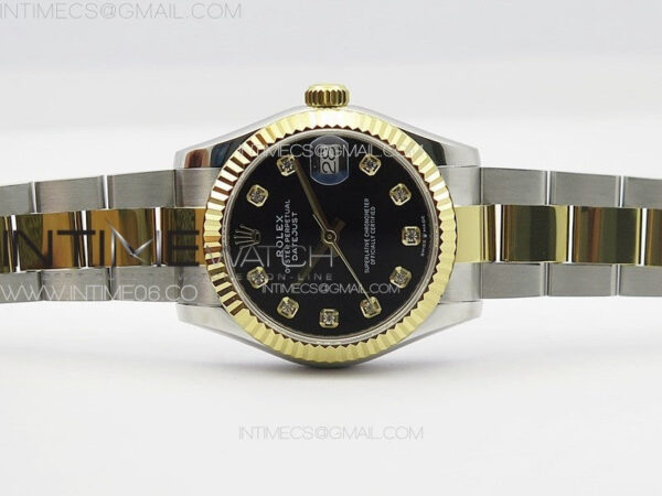 DateJust 31mm 178271 SS/YG APSF Best Edition Black Dial Crystal Markers on Oyster Bracelet A2824 – Bild 3