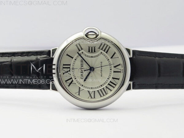 Ballon Bleu 36mm SS K3F 1:1 Best Edition White Textured Dial on Black Leather Strap A076 – Bild 3