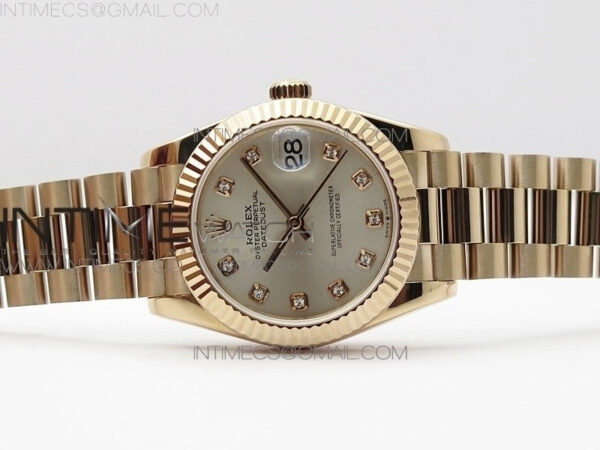 Datejust 31mm 278275 RG BP Best Edition Silver Crystals Markers Dial on RG President Bracelet – Bild 2