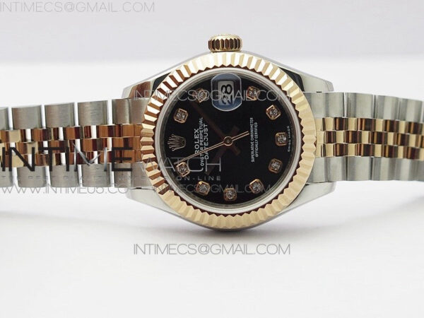 Datejust 28mm 279173 SS/RG BP Best Edition Black Crystal Markers Dial on SS/RG Jubilee Bracelet ETA2671 – Bild 4