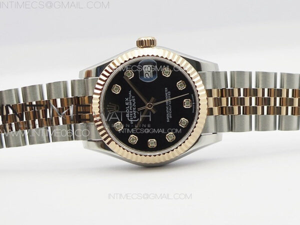 DateJust 31mm 178271 SS/RG APSF Best Edition Black Dial Crystal Markers on Jubilee Bracelet A2824 – Bild 3