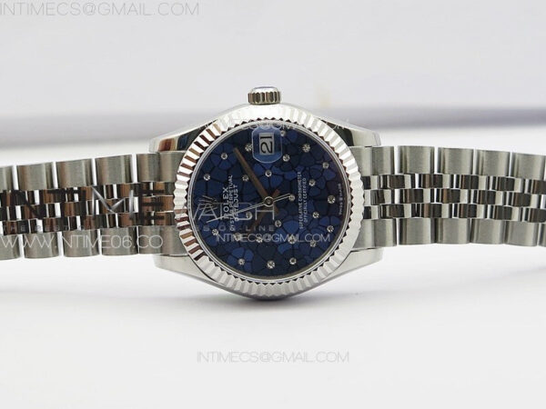 DateJust 31mm 72610 SS APSF Best Edition Blue Flowers Crystals Dial on Jubilee Bracelet A2824 – Bild 3