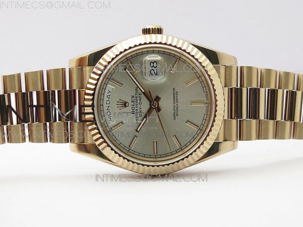 Day-Date 40mm 228239 BP New Dial Version 904 RG Silver Stick Markers Dial on RG President Bracelet A2836 – Bild 3