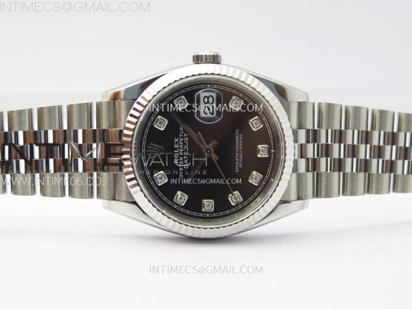 DateJust 36 SS 126234 VSF 1:1 Best Edition 904L Steel Black Dial Diamonds Markers on Jubilee Bracelet VS3235 – Bild 3