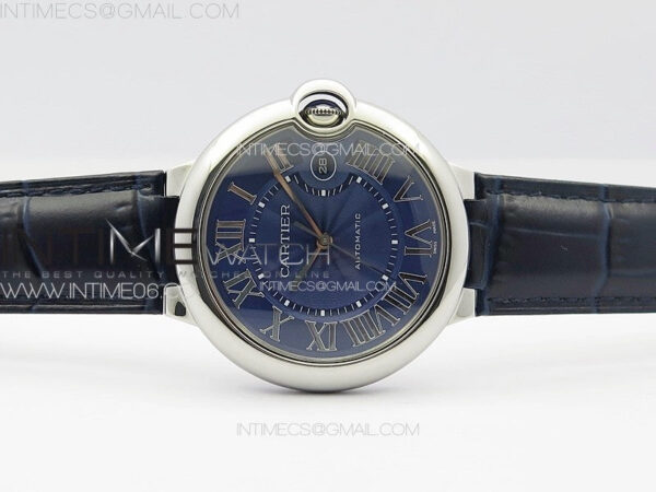 Ballon Bleu 42mm SS K3F 1:1 Best Edition Blue Texture Dial on Blue Leather Strap A2824 – Bild 3