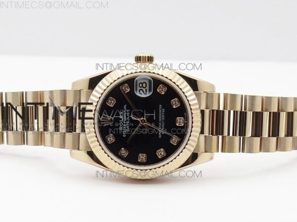 Datejust 31mm 278275 RG BP Best Edition Black Crystal Markers Dial on RG President Bracelet – Bild 3