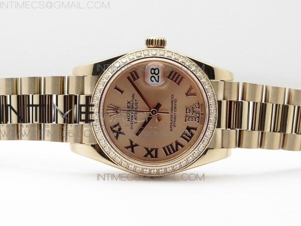 Datejust 31mm 278275 RG Dia Bezel BP Best Edition RG Roman Markers Dial @6 Dia on RG President Bracelet – Bild 2