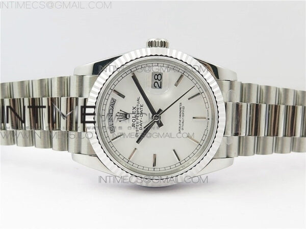 Day-Date 36 128239 SS BP Best Edition White Sticks Markers Dial on SS President Bracelet – Bild 3