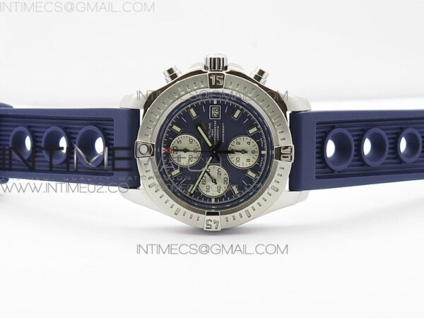 Challenger Chronograph SS Blue Dial on Rubber Strap A7750 (Free rubber strap) – Bild 3