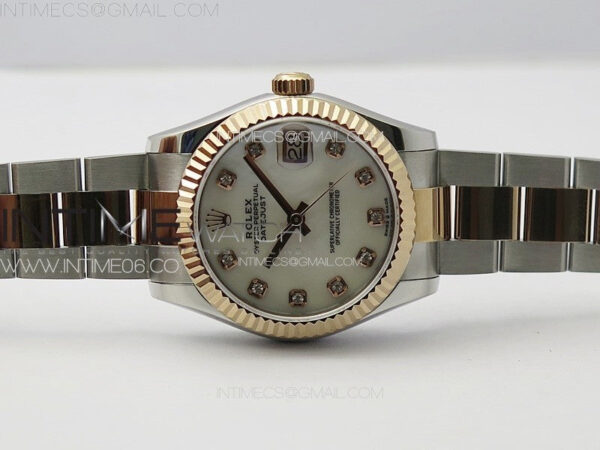 DateJust 31mm 72610 SS/RG APSF Best Edition White MOP Dial Crystals Markers on Oyster Bracelet A2824 – Bild 2