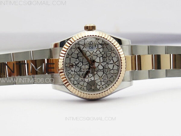 DateJust 31mm 72610 SS/RG APSF Best Edition Blue Flowers Crystals Dial on Oyster Bracelet A2824 – Bild 3