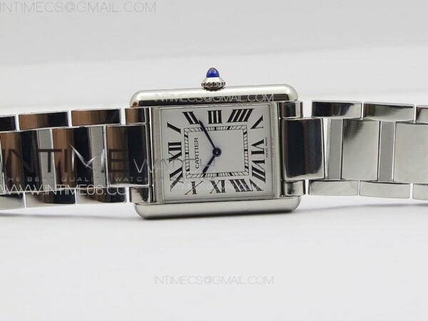 Tank Louis Ladies 25mm SS 8848F 1:1 Best Edition White Dial on SS Bracelet Ronda Quartz(Free leather strap) – Bild 3