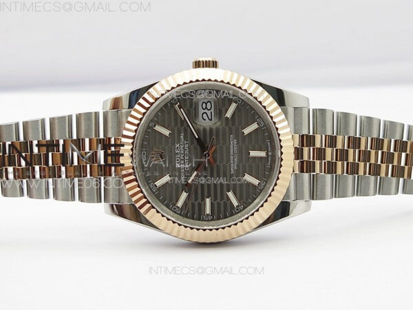 DateJust 41 126334 SS/RG GMF 1:1 Best Edition Gray Fluted Dial on SS/RG Jubilee Bracelet – Bild 3