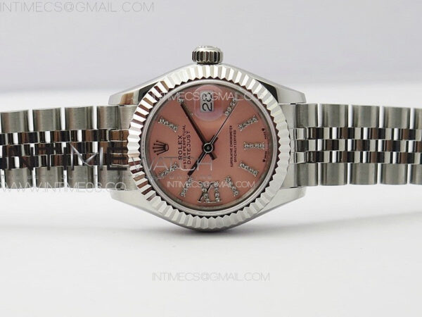 Datejust 28mm 279179 SS APSF Best Edition Pink Dial Sticks Crystals Markers on SS Jubilee Bracelet NH05 – Bild 3
