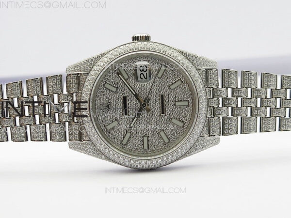 DateJust 41 126334 Full Paved Diamonds BP Best Edition Diamonds Dial Stick Markers on Jubilee Bracelet A2824 – Bild 3