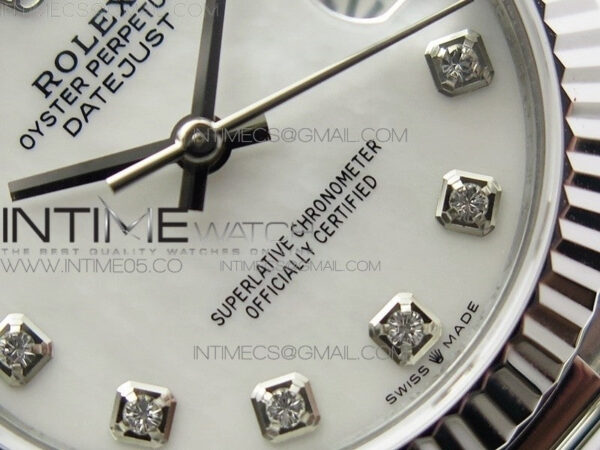 Datejust 31mm 278275 SS BP Best Edition White MOP Crystals Markers Dial on SS President Bracelet – Bild 3