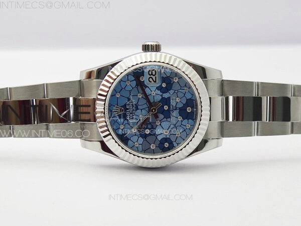 DateJust 31mm 278274 904L SS GMF Best Edition Blue Flowers Crystals Dial on 904L Oyster Bracelet A2824 – Bild 3