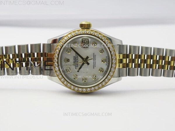 Datejust 28mm 279173 Crystals Bezel SS/YG APSF Best Edition Green Dial Crystals Markers on Jubilee Bracelet NH05 – Bild 3