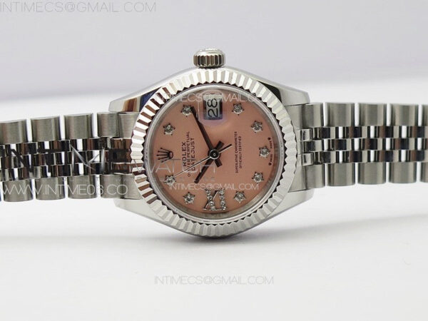 Datejust 28mm 279179 SS APSF Best Edition Pink Dial Stars Crystals Markers on SS Jubilee Bracelet NH05 – Bild 2
