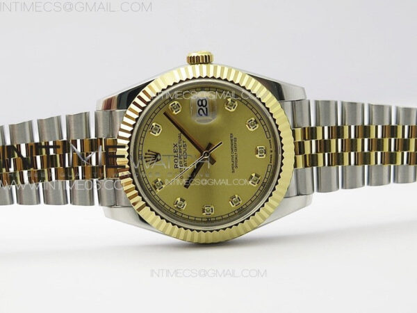DateJust 41MM 126334 SS/YG APSF 1:1 Best Edition Gold Dial Crystal Markers on SS Jubilee Bracelet SA3235 – Bild 3