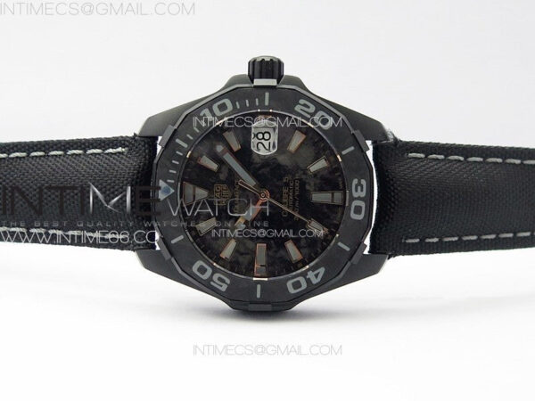Aquaracer Calibre 5 PVD 41mm TARF 1:1 Best Edition Carbon/RG Dial on Black Nylon Strap SW200 – Bild 3