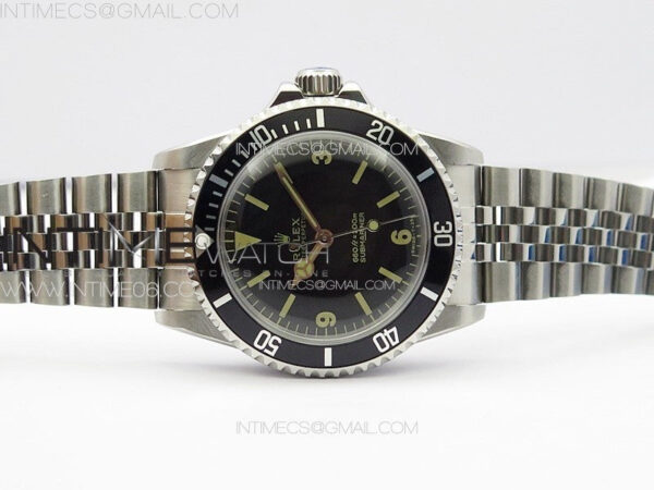 Vintage Submariner 5513 No Date SS B12 Best Edition Black Dial on Jubilee Bracelet A2836 (Style6) – Bild 3