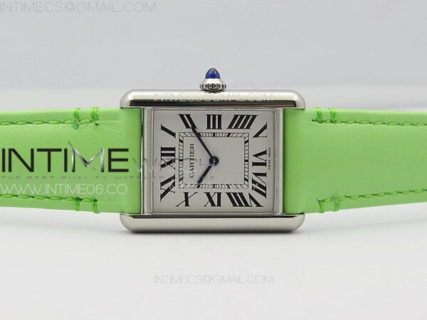 Tank Louis Ladies 25mm SS 8848F 1:1 Best Edition White Dial on Green Leather Strap Ronda Quartz – Bild 3