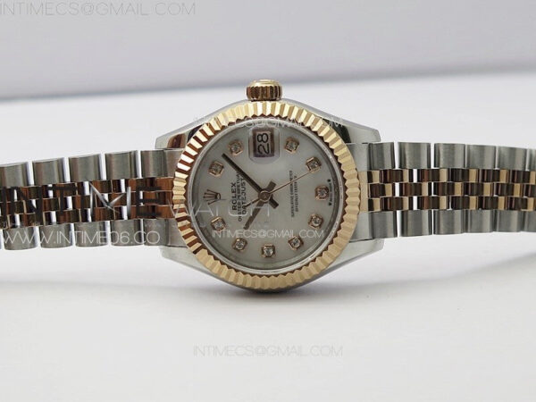 Datejust 28mm 279179 SS/RG APSF Best Edition White MOP Dial Crystals Markers on SS/RG Jubilee Bracelet NH05 – Bild 3