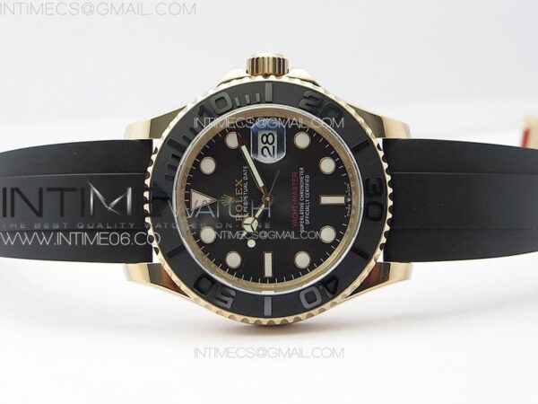 Yacht-Master 126655 3EF 1:1 Best Edition 3D Black Ceramic Bezel on Black Rubber Strap VR3235 – Bild 3