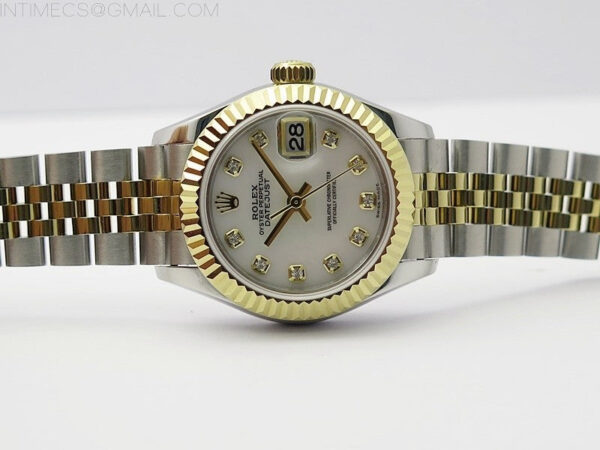 Datejust 28mm 279173 SS/YG BP Best Edition White MOP Crystals Markers Dial on SS/YG Jubilee Bracelet ETA2671 – Bild 3