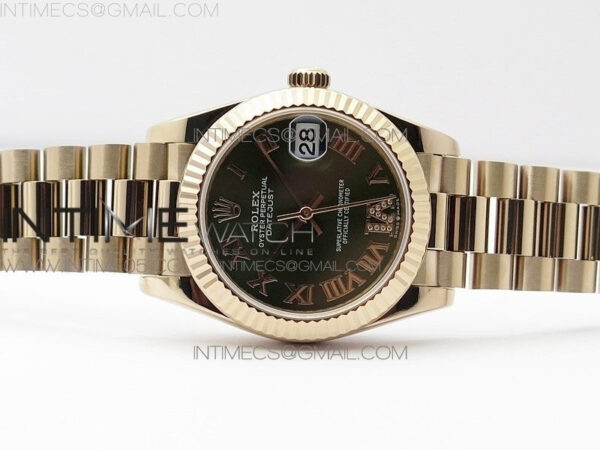 Datejust 31mm 278275 RG BP Best Edition Green Roman Markers Dial @6 Dia on RG President Bracelet – Bild 2