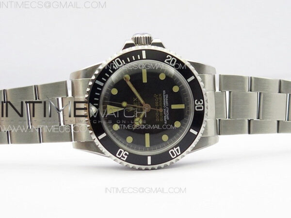 Vintage Submariner 5513 No Date SS B12 Best Edition Black Dial on SS Bracelet A2836 (Style1) – Bild 3