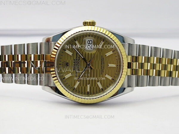 DateJust 36 SS 126233 904L SS/YG VSF 1:1 Best Edition Gold Fluted Dial Sticks Markers on Jubilee Bracelet VS3235 – Bild 3