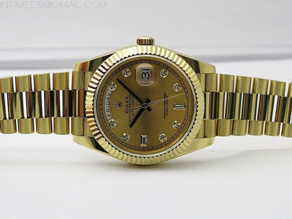 Day Date 40mm 228238 Gain Weight YG/tungsten APSF 1:1 Best Edition Gold Dial Crystals Markers on YG President Bracelet A2836 – Bild 3
