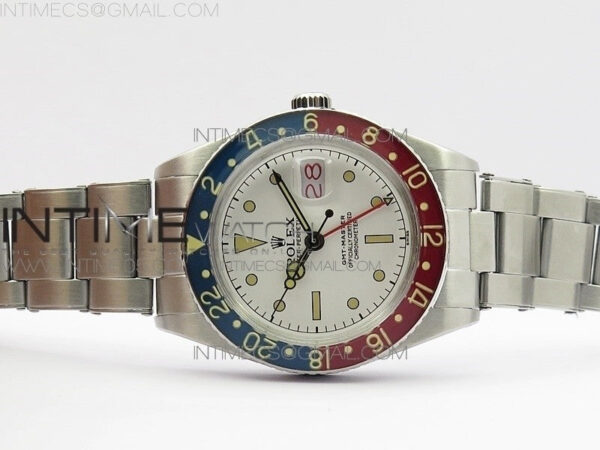 Vintage GMT Master Black/Red Bezel B12 Black Dial Style03 on SS Bracelet A2836 – Bild 3