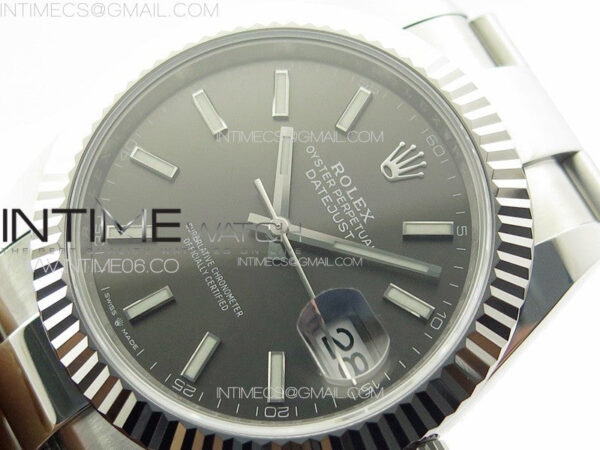 DateJust 41 126334 NTF 1:1 Best Edition 904L Steel Gray Stick Dial on Oyster Bracelet VR3235 – Bild 4