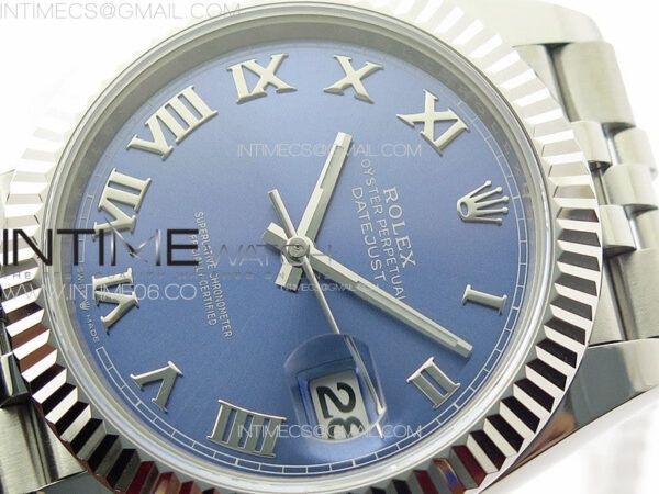 DateJust 41 126334 ZF 1:1 Best Edition 904L Steel Blue Dial Roman Marker on Jubilee Bracelet A2824 (Free Key Ring) – Bild 4
