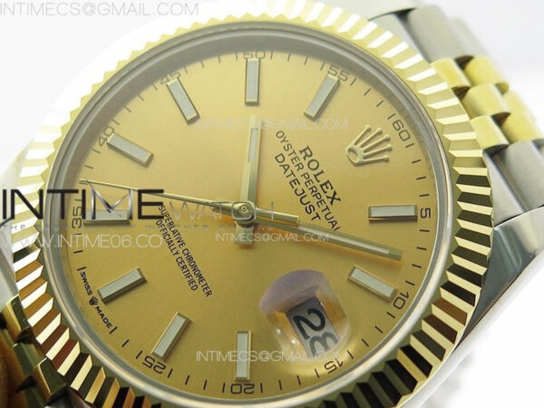 DateJust 41MM 126334 SS/YG APSF 1:1 Best Edition Gold Dial Sticks Markers on SS Jubilee Bracelet SA3235 – Bild 4