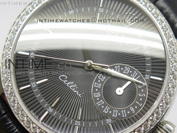 Cellini Date BP Maker SS Diam Bezel Black Dial on Black Leather Strap – Bild 4