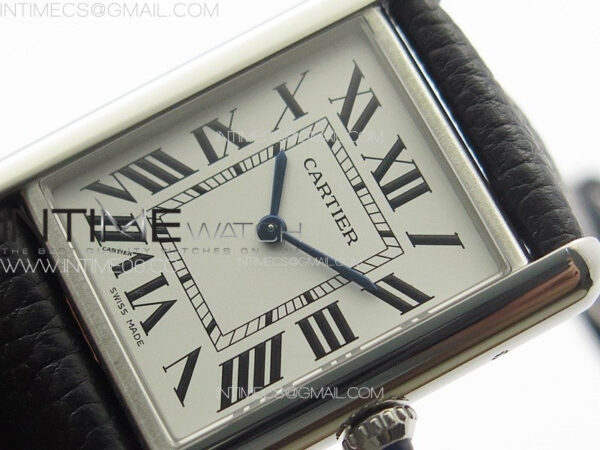Tank Must Ladies 25mm SS K11F 1:1 Best Edition White Dial on Black Leather Strap Ronda Quartz – Bild 4