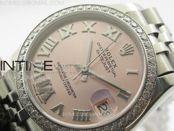 DateJust 31mm 178271 SS Crystal Bezel APSF Best Edition Pink Dial Roman Markers on Jubilee Bracelet A2824 – Bild 4